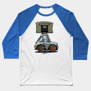 Camping Porsche Cartoon Baseball T-Shirt